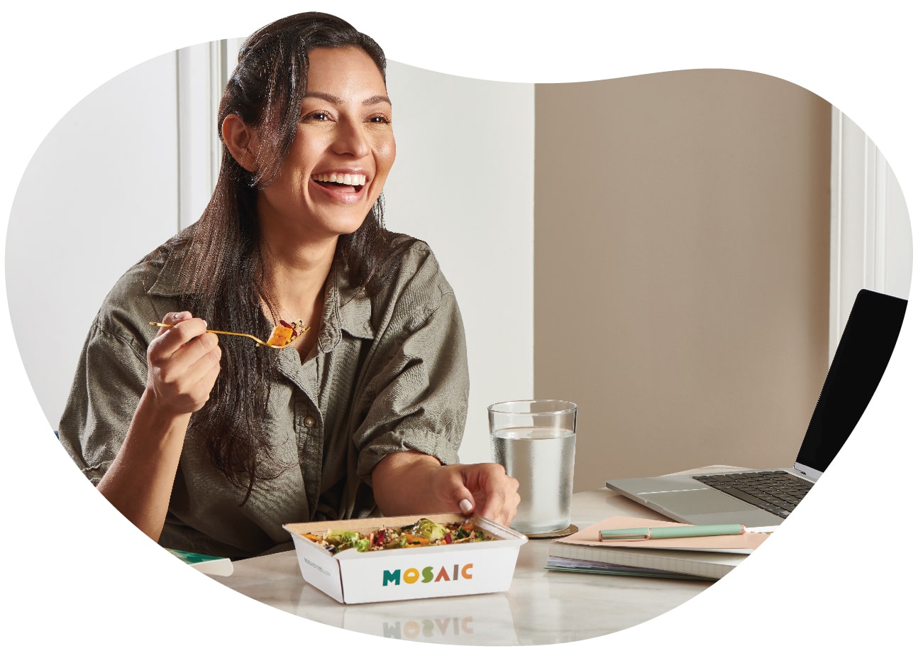 Woman eating Mosaic Foods